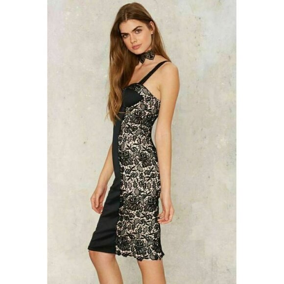 Nasty Gal Collection Womens Black Crochet Lace Dark Habits Sweet Heart Dress - Picture 9 of 12